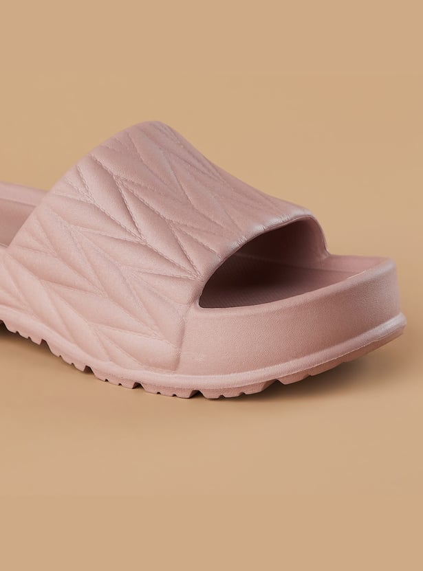 GINGER Textured Platform Sliders
