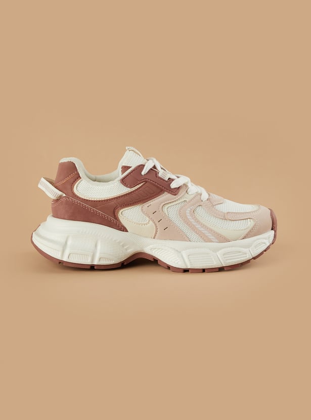GINGER Mesh-Panelled Low Top Sneakers