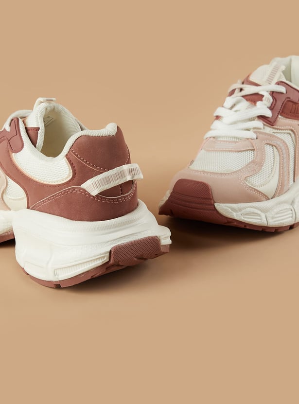 GINGER Mesh-Panelled Low Top Sneakers