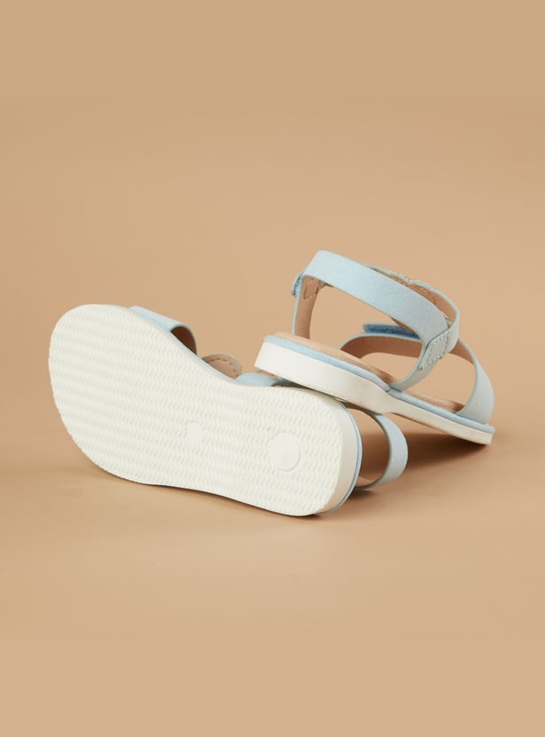 FAME FOREVER Girls Sequined Sandals with Velcro Strap