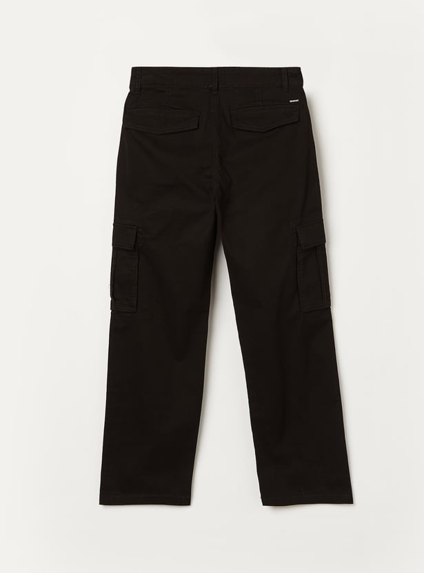 PEPE JEANS Boys Solid Regular Fit Cargos
