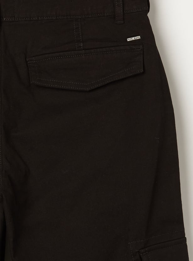 PEPE JEANS Boys Solid Regular Fit Cargos