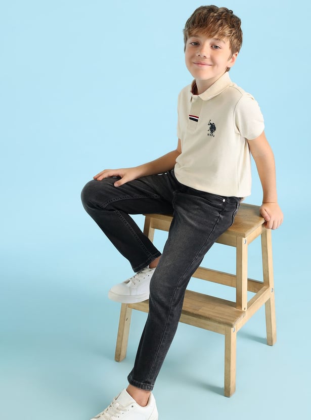 US POLO ASSN KIDS Boys Washed Regular Fit Jeans