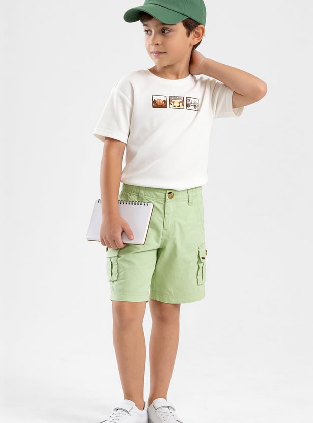FAME FOREVER Boys Solid Cargo Shorts