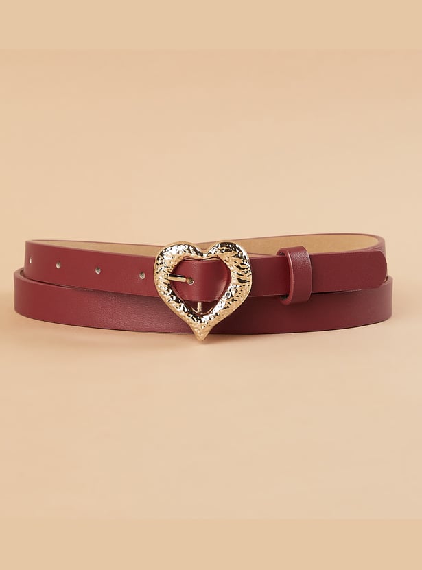 GINGER Solid Heart Tang Buckle Belt