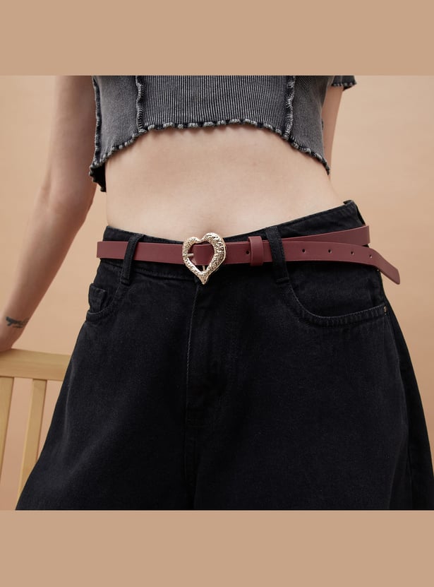 GINGER Solid Heart Tang Buckle Belt