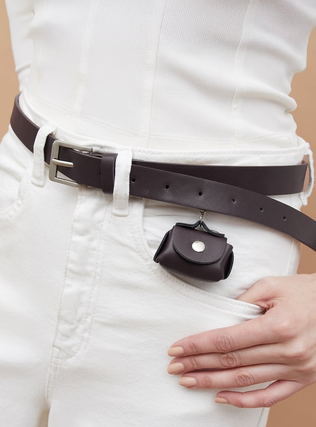 GINGER Solid Belt with Mini Pouch