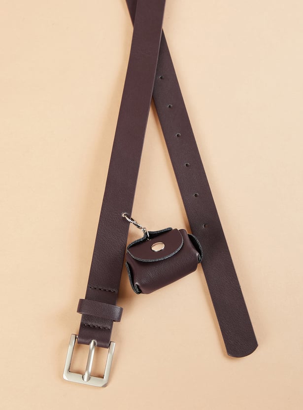 GINGER Solid Belt with Mini Pouch