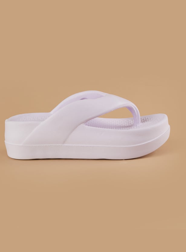 GINGER Solid Thong Strap Flatforms