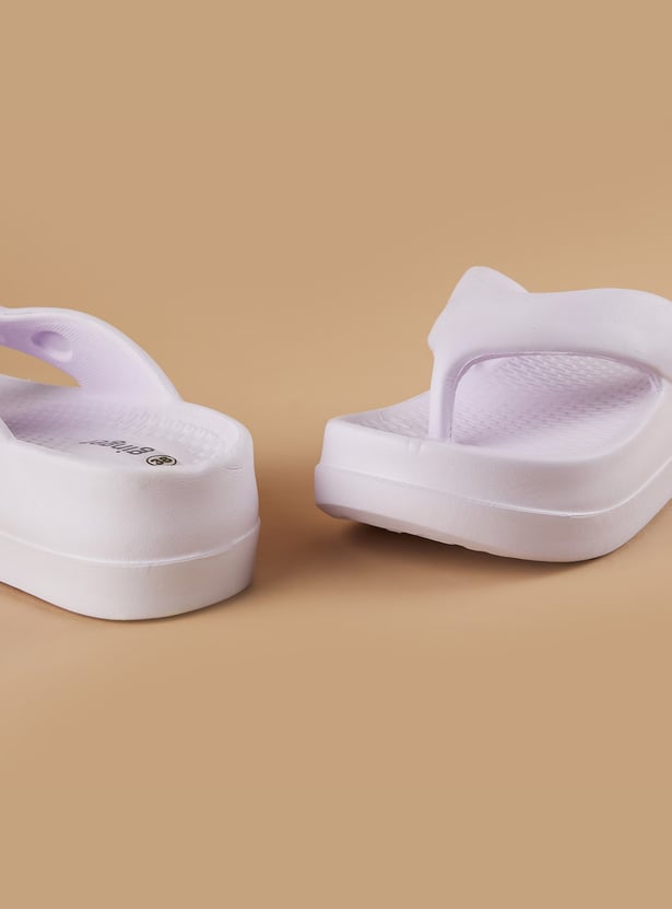 GINGER Solid Thong Strap Flatforms