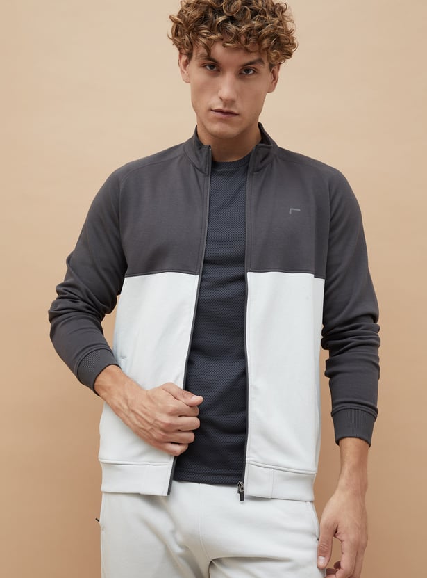 FAME FOREVER ACTIVE Colourblock Zip-Up Sports Jacket