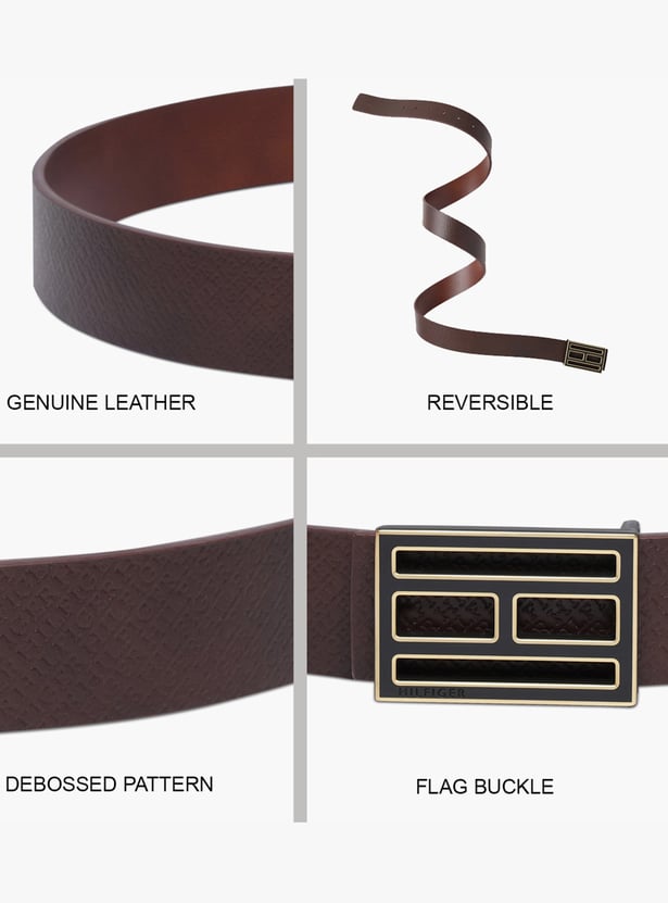 TOMMY HILFIGER Debossed Pattern Reversible Belt