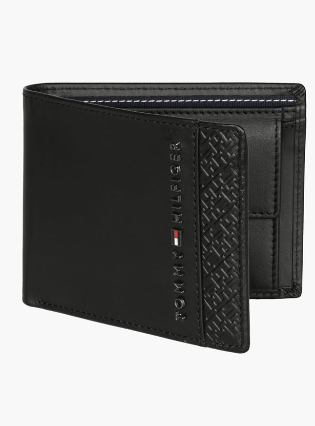 TOMMY HILFIGER Embossed Logo Bi-Fold Leather Wallet