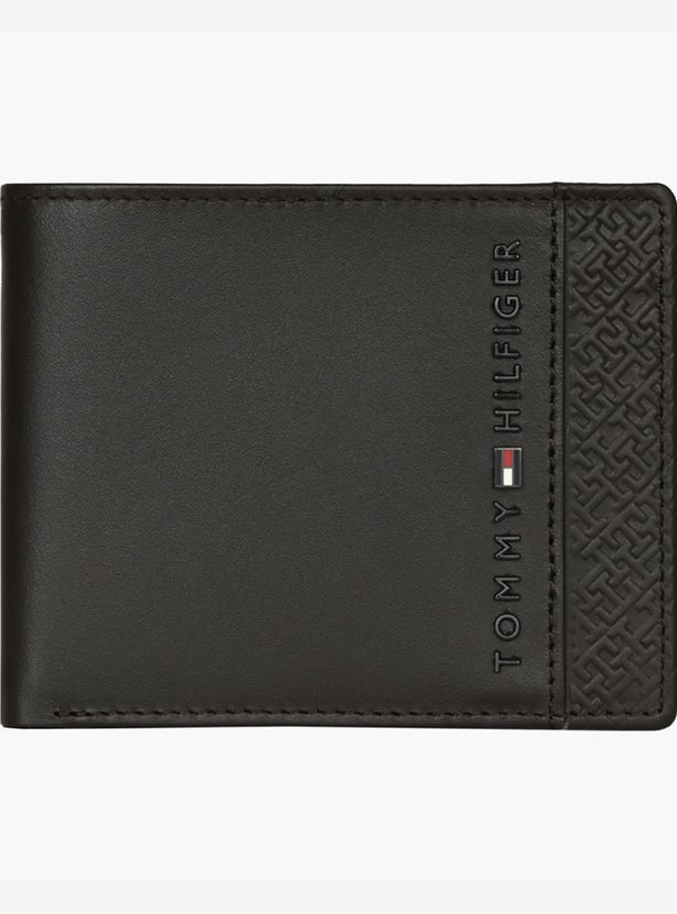 TOMMY HILFIGER Embossed Logo Bi-Fold Leather Wallet