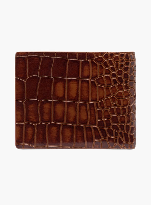 TOMMY HILFIGER Croc-Textured Bi-Fold Leather Wallet