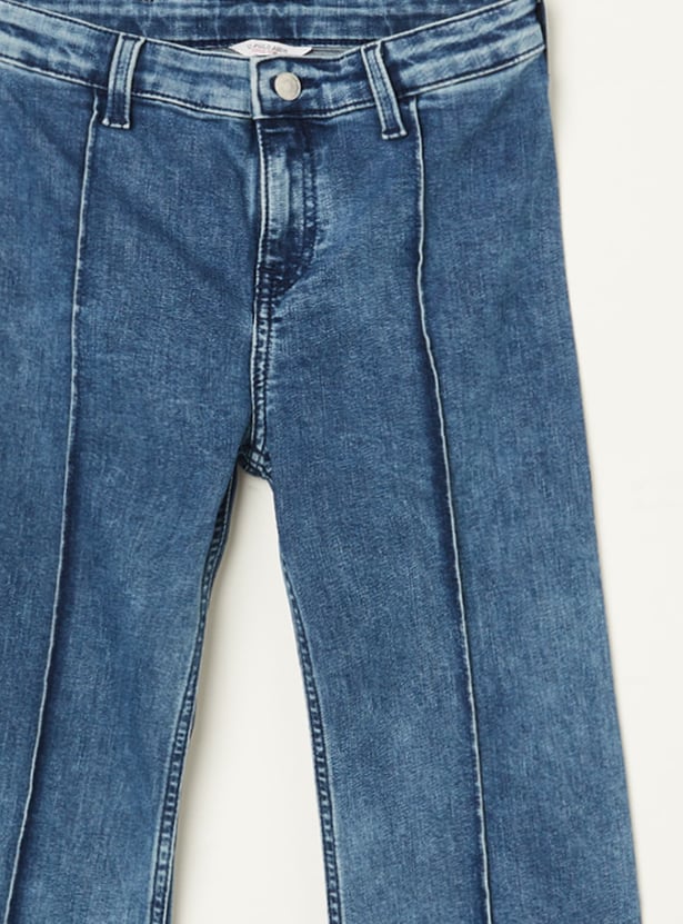 US POLO ASSN KIDS Girls Washed Wide Leg Jeans
