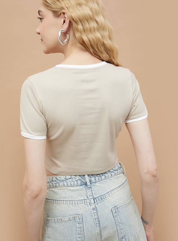 GINGER Garfield Printed Crop T-shirt