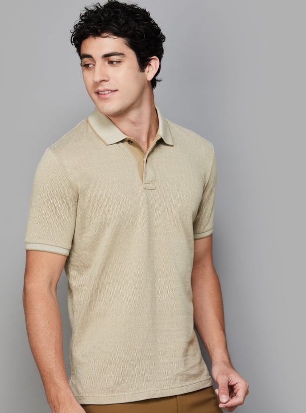 FAHRENHEIT Textured Polo T-shirt