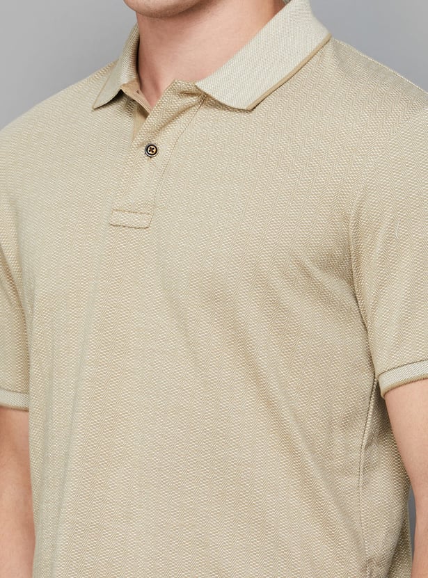 FAHRENHEIT Textured Polo T-shirt