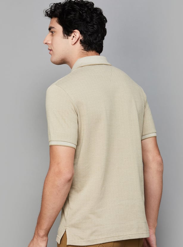 FAHRENHEIT Textured Polo T-shirt