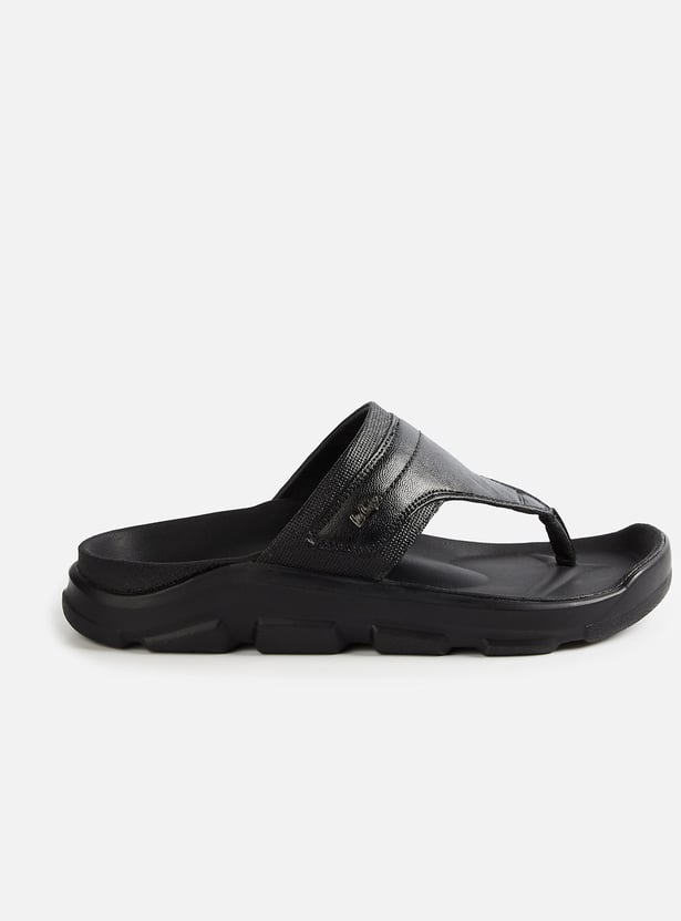 LEE COOPER Leather V-strap Slides