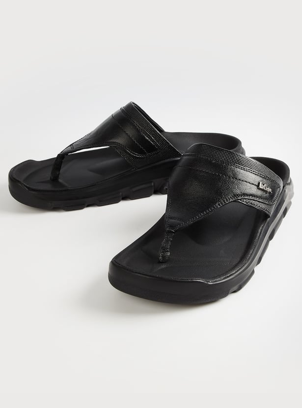 LEE COOPER Leather V-strap Slides