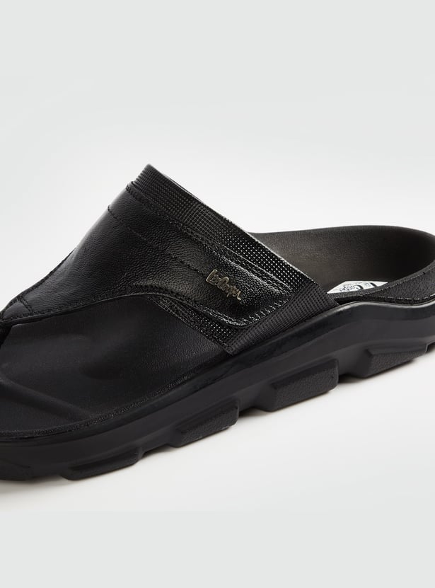 LEE COOPER Leather V-strap Slides