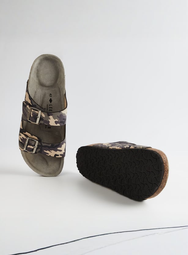 LEE COOPER Camouflage Print Dual-Strap Slides