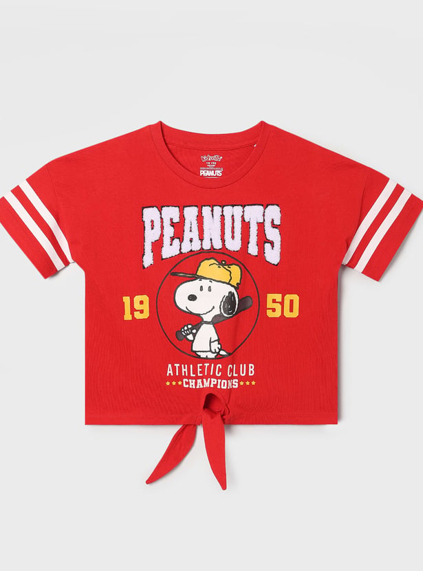 KIDSVILLE Girls Peanuts Print T-shirt