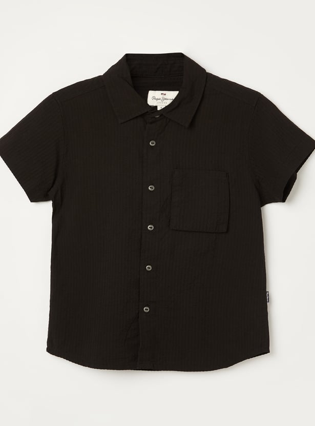 PEPE JEANS Boys Striped Slim Fit Shirt