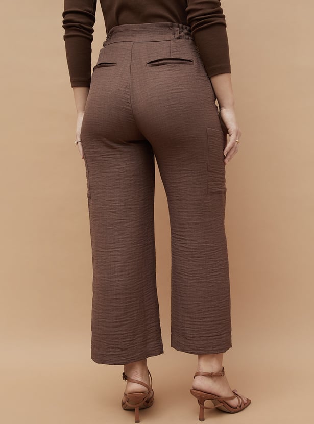 CODE Crinkle Effect Trousers