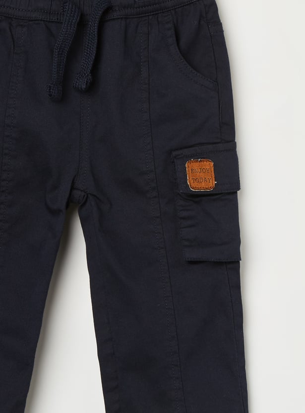 JUNIORS Boys Solid Cargo Trousers
