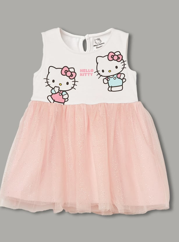 JUNIORS Girls Hello Kitty Print A-line Dress
