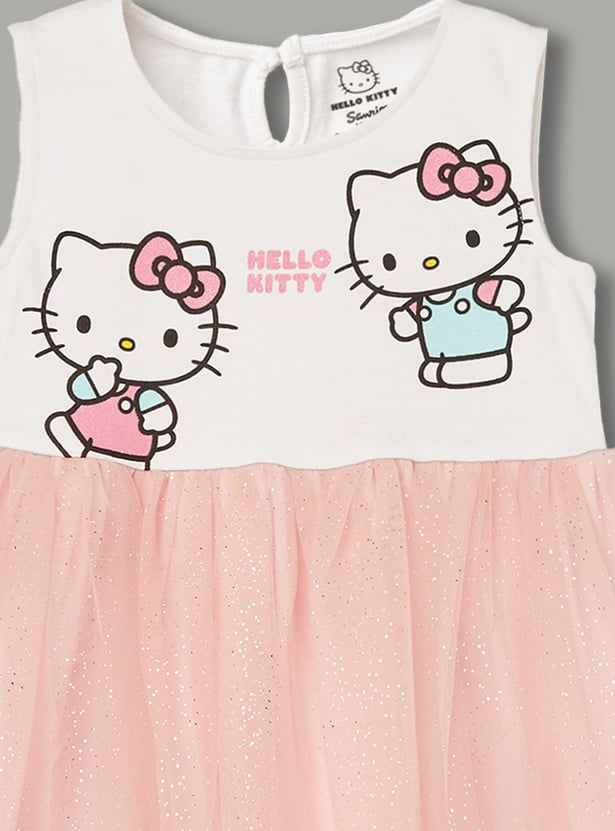 JUNIORS Girls Hello Kitty Print A-line Dress