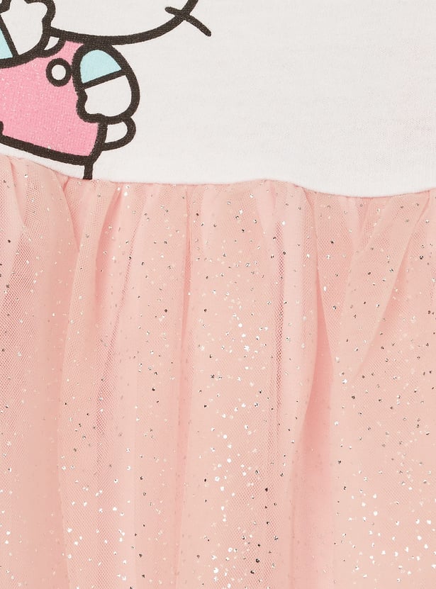 JUNIORS Girls Hello Kitty Print A-line Dress