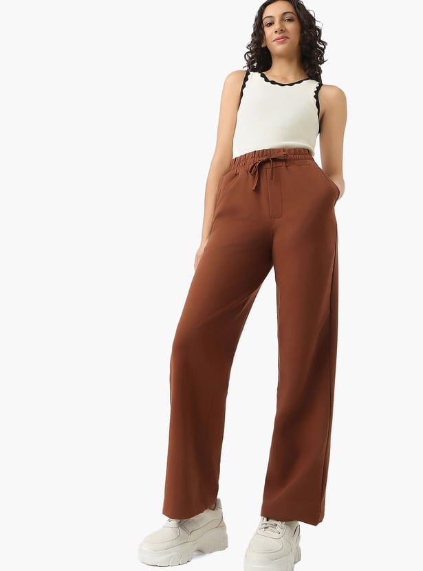 KRAUS Solid Straight Fit Trousers