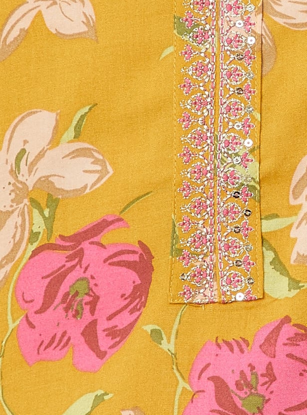 MELANGE Floral Print Straight Kurta