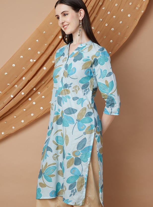 MELANGE Floral Print Straight Kurta