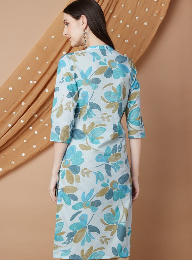 MELANGE Floral Print Straight Kurta