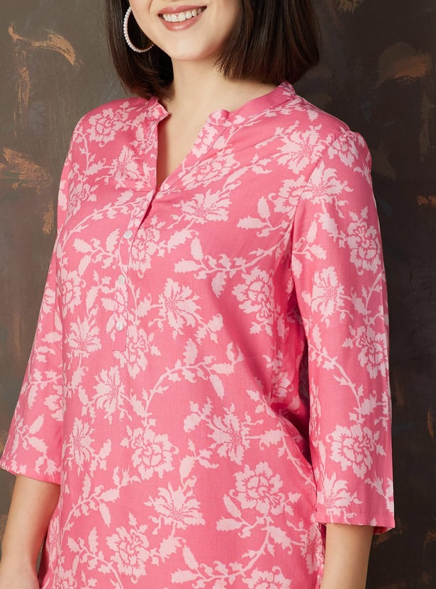 MELANGE Floral Print Straight Kurti
