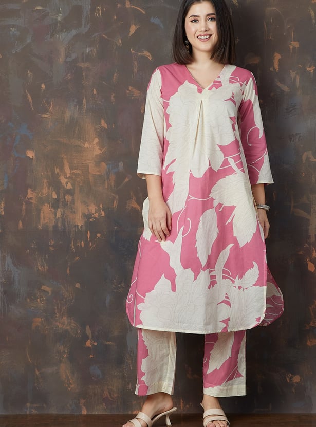 MELANGE Printed A-line Kurta Set
