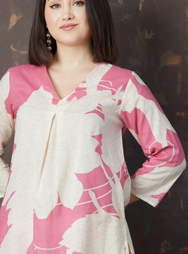 MELANGE Printed A-line Kurta Set