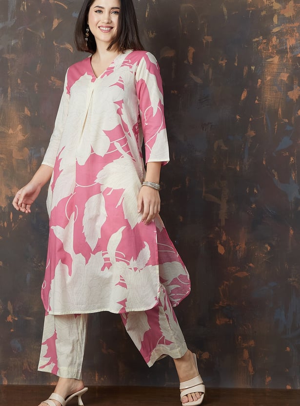 MELANGE Printed A-line Kurta Set