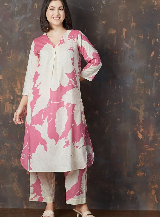 MELANGE Printed A-line Kurta Set