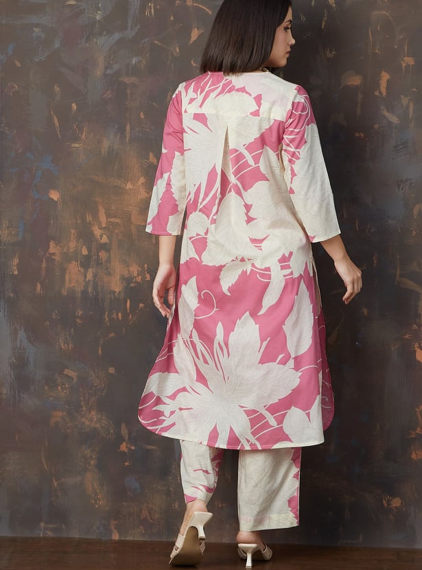 MELANGE Printed A-line Kurta Set