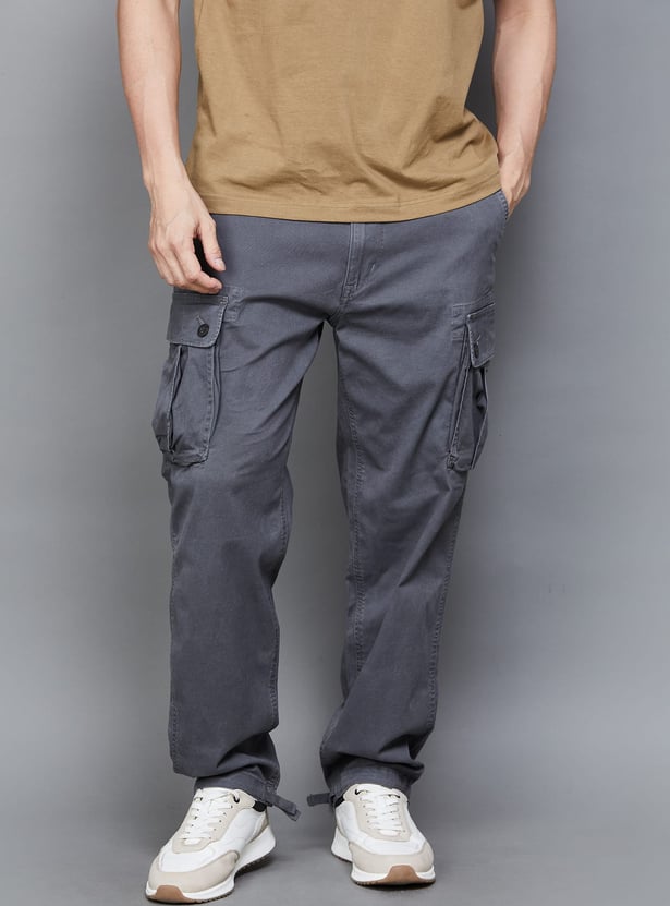 AMERICAN EAGLE Solid Regular Fit Cargos