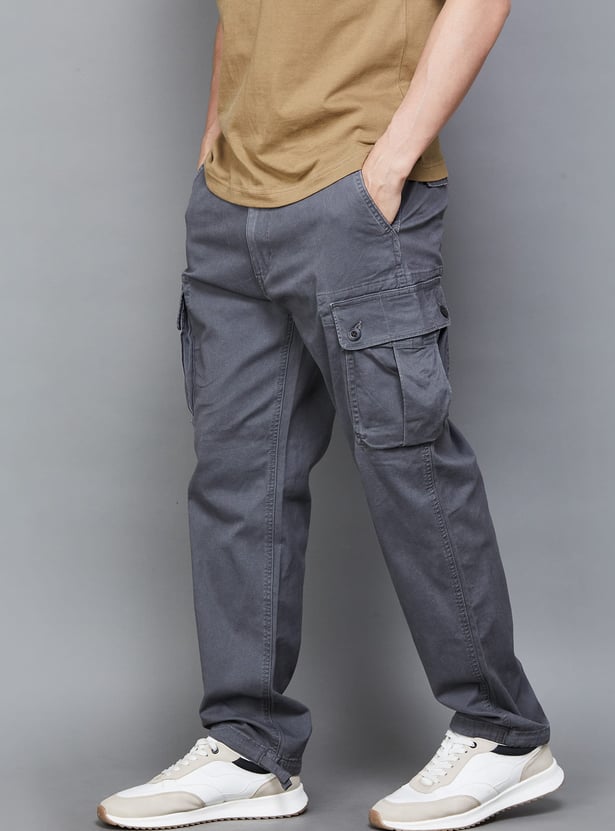 AMERICAN EAGLE Solid Regular Fit Cargos