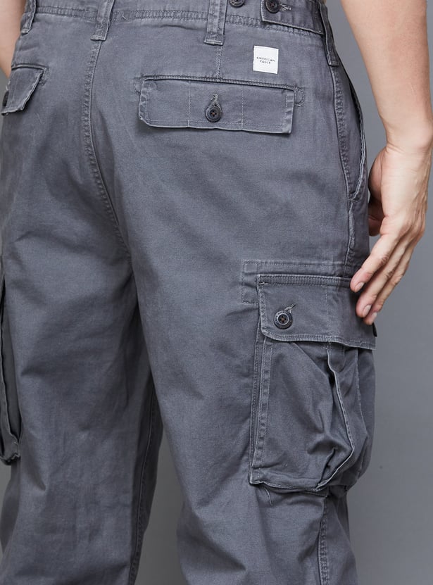 AMERICAN EAGLE Solid Regular Fit Cargos