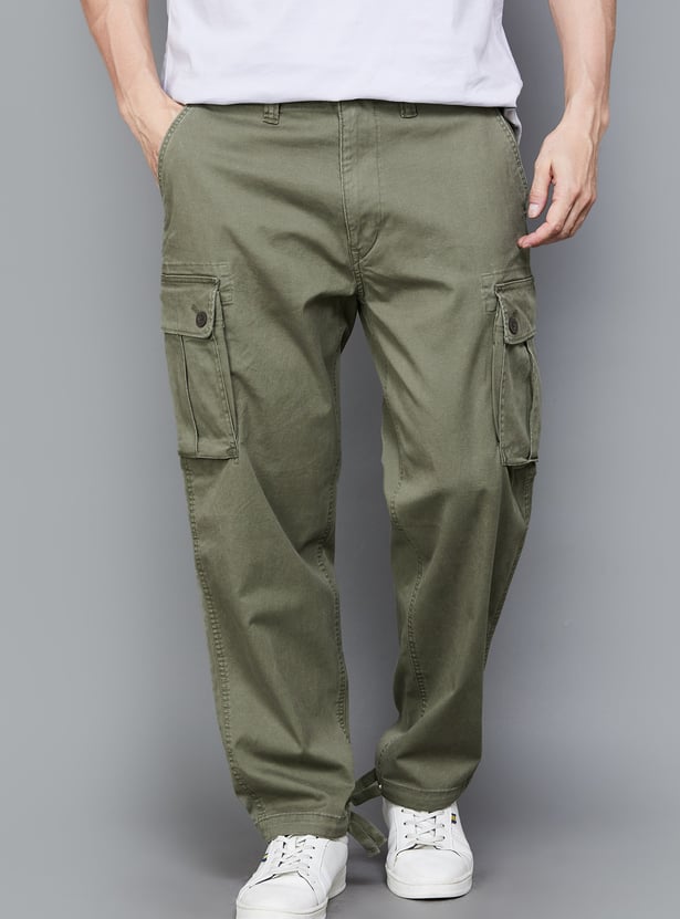 AMERICAN EAGLE Solid Regular Fit Cargos