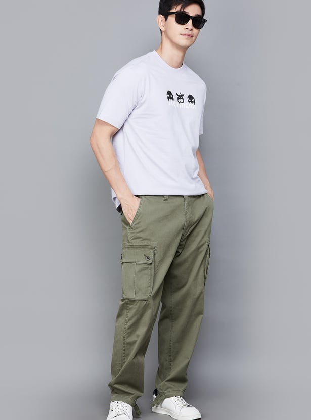 AMERICAN EAGLE Solid Regular Fit Cargos